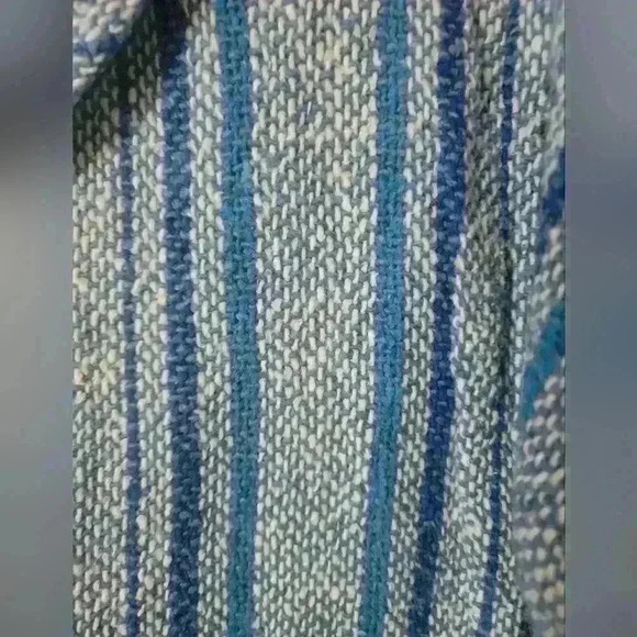 Artesanias Cuamatzi Mens Blue Striped knit Sweater Size X-Large - Picture 5 of 5
